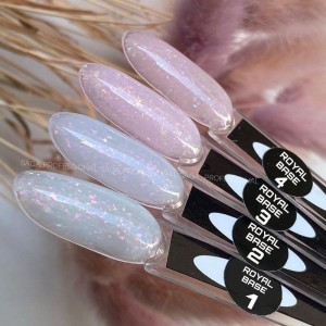 База камуфлююча Saga Royal 01, прозоро-молочний з рожевими пластівцями юки, 8 мл. Photo 2